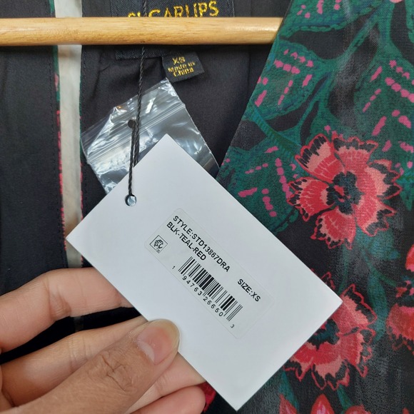 Sugarlips Briala Organza Sandy Pleated Maxi Dress Size XS NWT - Picture 5 of 10